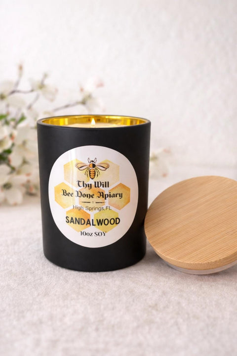 Sandalwood Soy Candle | Unisex Luxury Candle | Wooden Wick Candle | Groomsman Candle | Florida Gift | Mens Candle Gift