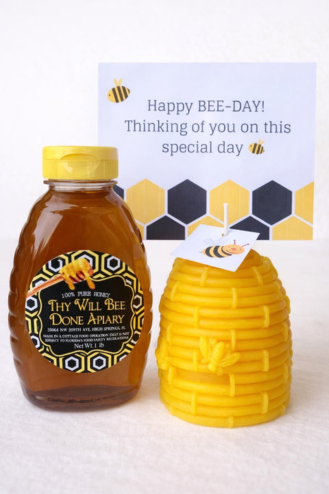 Birthday Gift Box for Friend | Bee Gift Box With Honey and Beeswax Candle | Missing You Gift | Friend Birthday Present