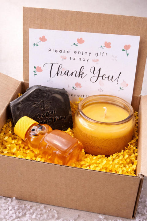Thank You Bee Gift Box, Honey Candle Soap Gift Set, Bee Lover Appreciation Gift