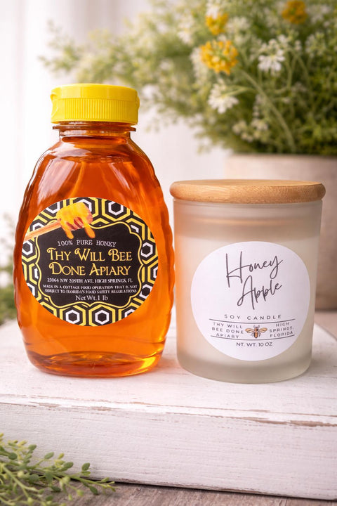 Bee Lover Gift Box | Raw Florida Honey Gift Set | Soy Candle Gift | Teacher Appreciation Gift | Thinking of You | Honey Gift Set