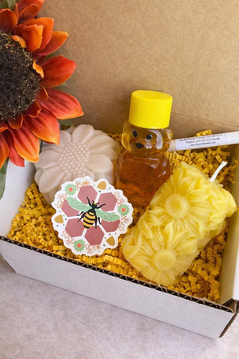 Sunflower Bee Gift Box, Honey Candle Soap Gift Set, Bee Lover Gift, Sunflower Gift Box, Thank You Gift