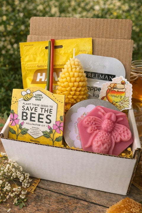 Bee Cheer Up Gift Box, Get Well Soon Gift, Bee Lover Care Package, Honey Candle Soap Gift Set