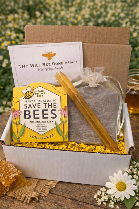 Save the Bees Gift Box | Bee Lover Care Package | Honey Soap Gift Set | Bee Lover Gift | Raw Honey Gift | Bee Themed Gift for Her