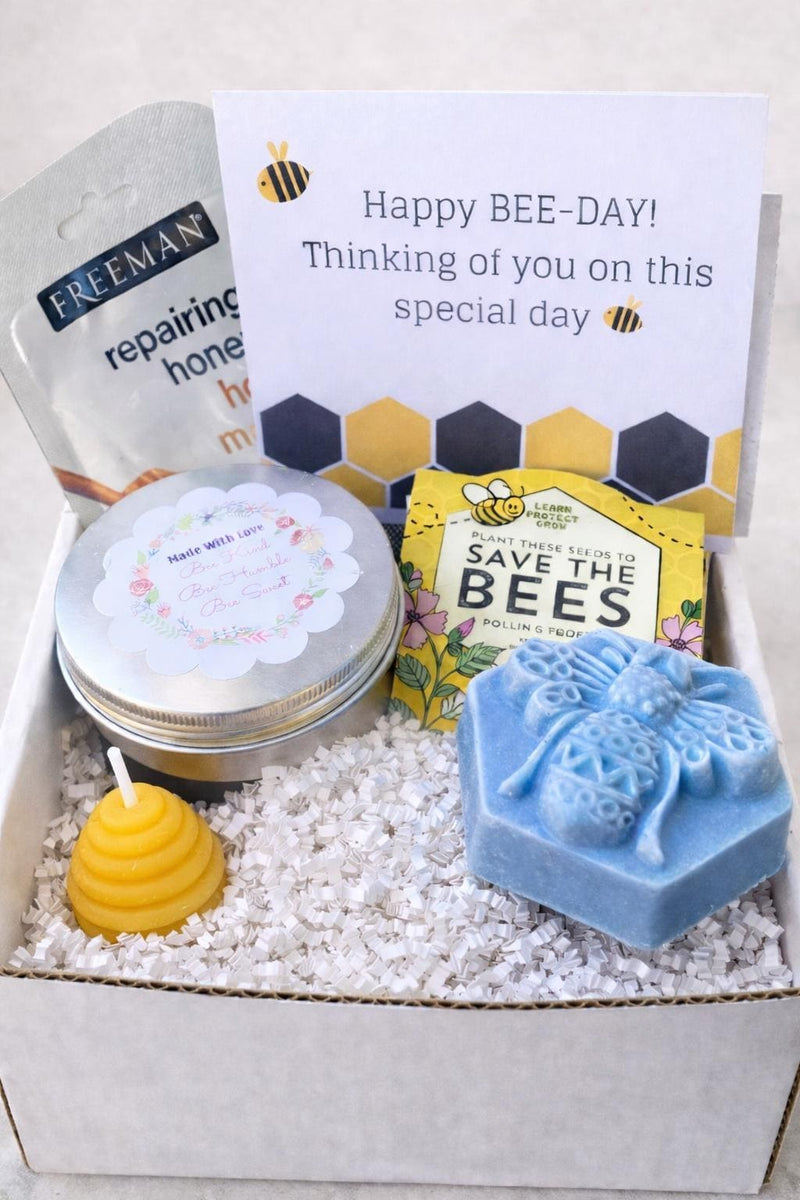 Bee Themed Birthday Gift Box with Honey Soap and Candle