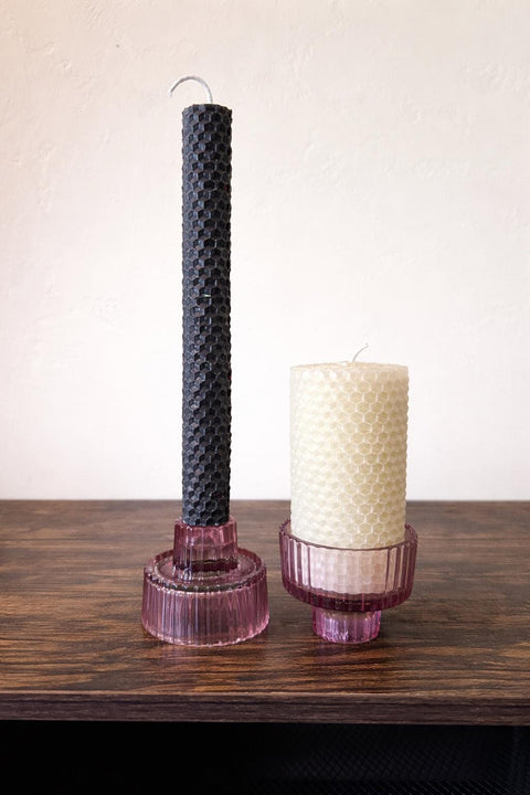 Natural Beeswax Taper Candles, Hand Rolled Organic Beeswax Candles