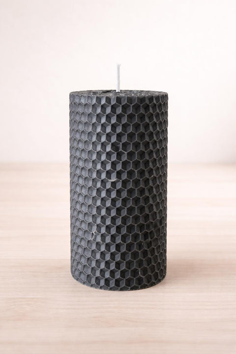 Hand Rolled Beeswax Pillar Candle, Natural Organic Beeswax Candle