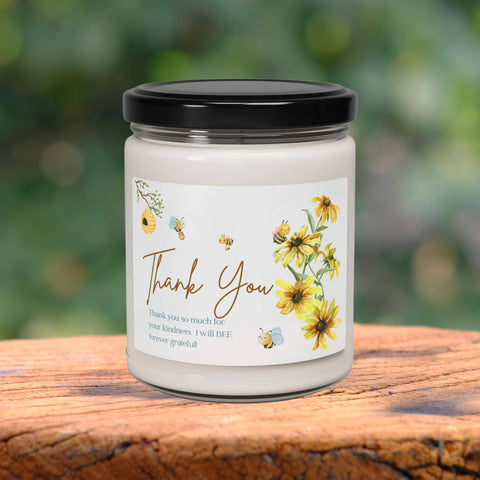 Thank You Bee Candle Gift | Honey Bee Thank You Gift | Kindness Appreciation Gift | Beeswax Candle | Bee Lover Gift | Unique Thank You