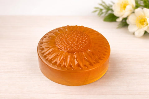Sunflower Soap | Honey Apricot Glycerin Soap | Handmade Honey Soap | Sunflower Gift for Her | Natural Bar Soap | Sunflower Bath Gift