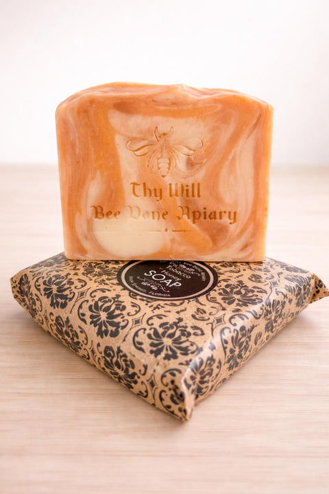 Tallow Natural Honey Tobacco Soap, Organic Bar Soap, Cold Processed Hand Made Soap, Bee Gift