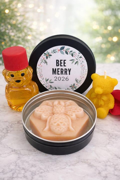 Honeybee Christmas Gift Set, Honey Soap and Beeswax Candle, Secret Santa Bee Gift, Coworker Gift