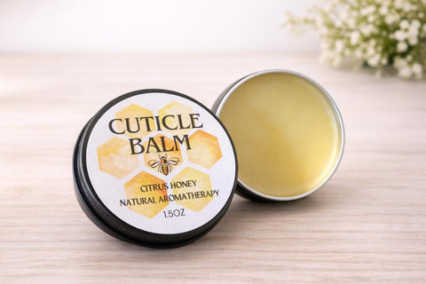 Natural Cuticle Balm, Citrus Bee Balm for Working Hands, Gardener Gift, Dry Skin Salve, Foot Balm, Organic Skin Care, Orange Essential Oil