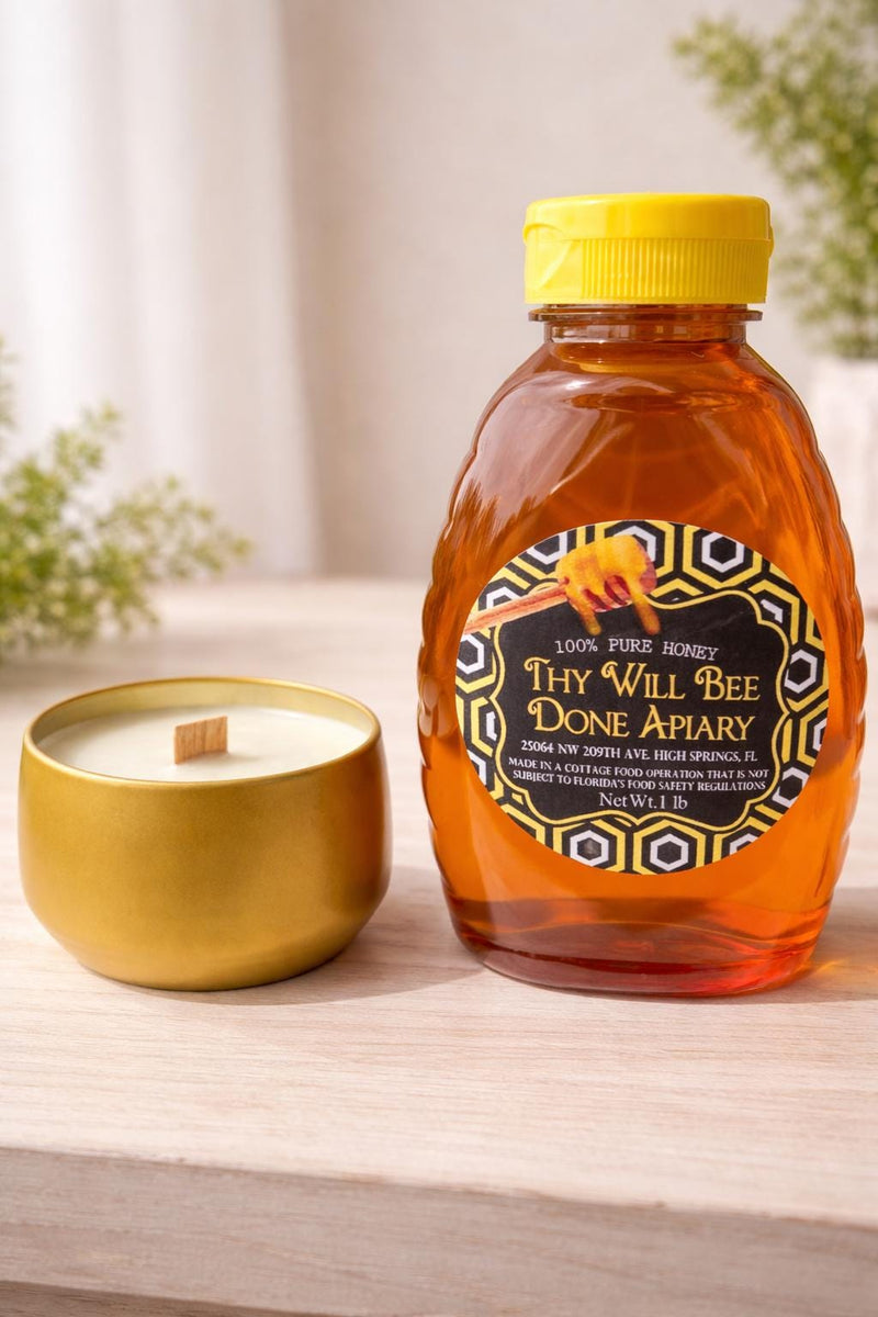 Bee Gift Box | Honey and Candle Gift Set | Hygge Friendship Gift | Cozy Thank You Gift | Care Package for Her | Bee Themed Gift