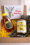 Christmas Honey Gift Box | Bee Holiday Gift Set | Honey and Candle Gift | Bee Lover Gift | Holiday Gift Box | Secret Santa Gift