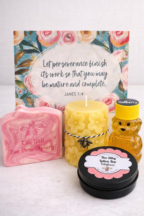 Christian Bee Gift Box, Honey Prayer Gift Set, Faith Based Gift Box, Honey Soap Candle Gift, Encouragement Gift