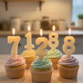 Ivory Beeswax Birthday Candles, Natural Number Candles, Beeswax Cake Topper, First Bee Day Party – view 4