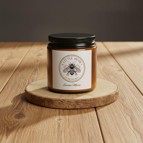 Baby Shower Candle Favor | Bee Baby Shower | A Little Honey On The Way | Beeswax Baby Shower Favor | Mommy to Bee Favor Candle | 4oz