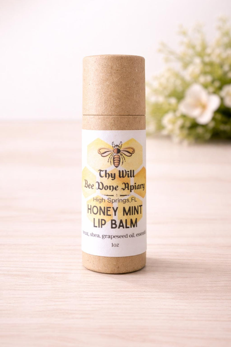 Natural Beeswax Lip Balm, Honey Mint, Sustainable Lip Care Gift, Lipstick